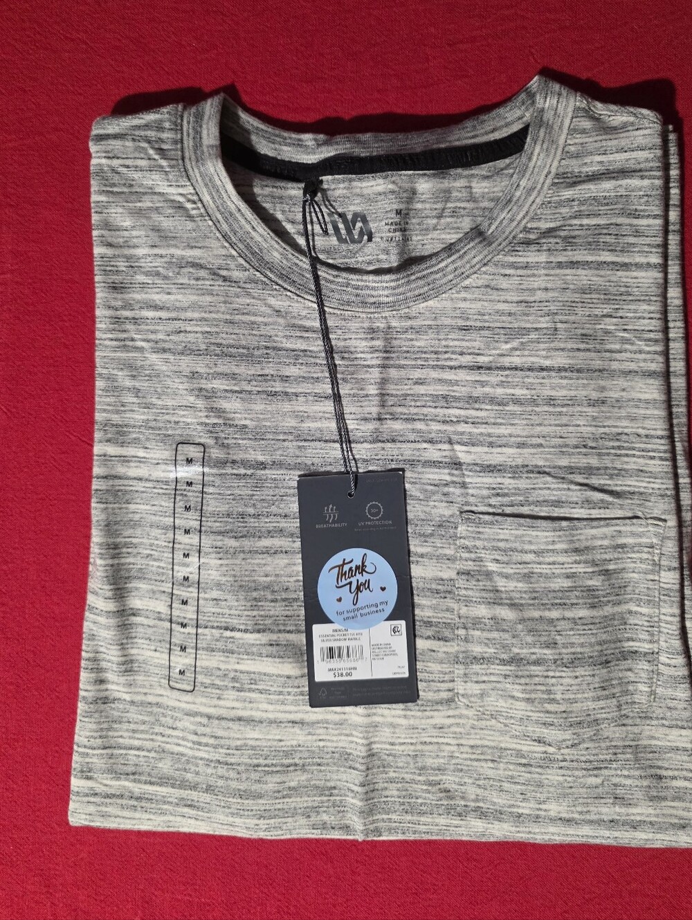 VRST Men's Heather Gray Short-Sleeve Pocket Tee. Super Soft!